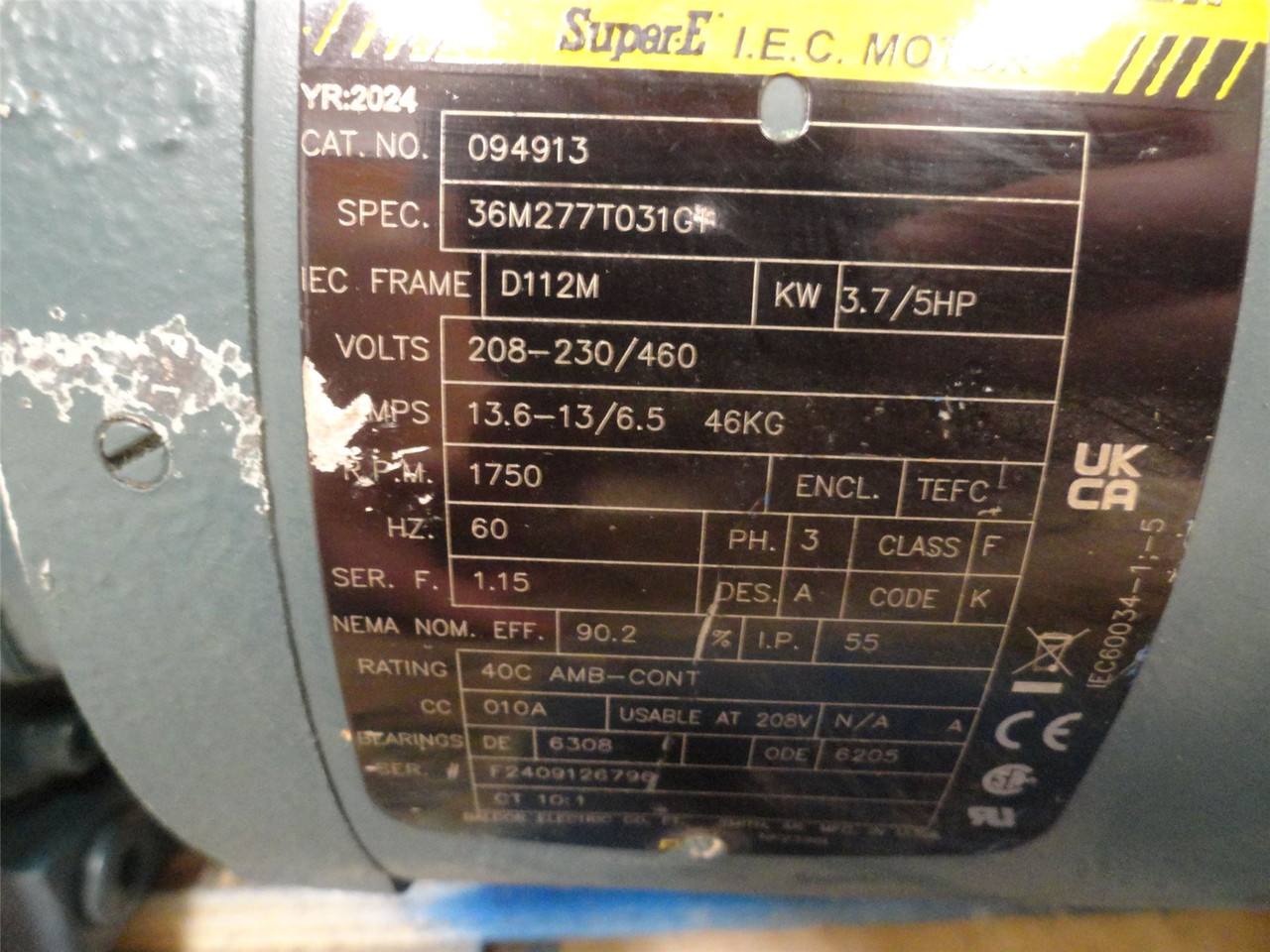 Dodge BF683GH112L4; Flanged AC Gearmotor; 18.93:1 Ratio; 5HP