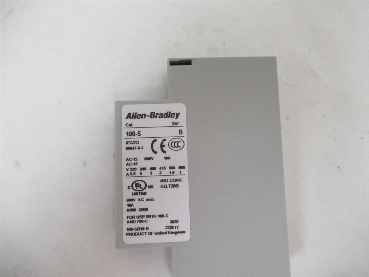 Allen-Bradley 100-SB10; Auxilary Contact 10A 600VAC