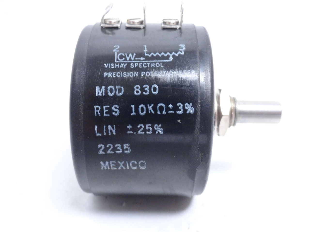 Vishay 830-1-1-103; Wirewound Potentiometer; 10KOHM; 3-Turn