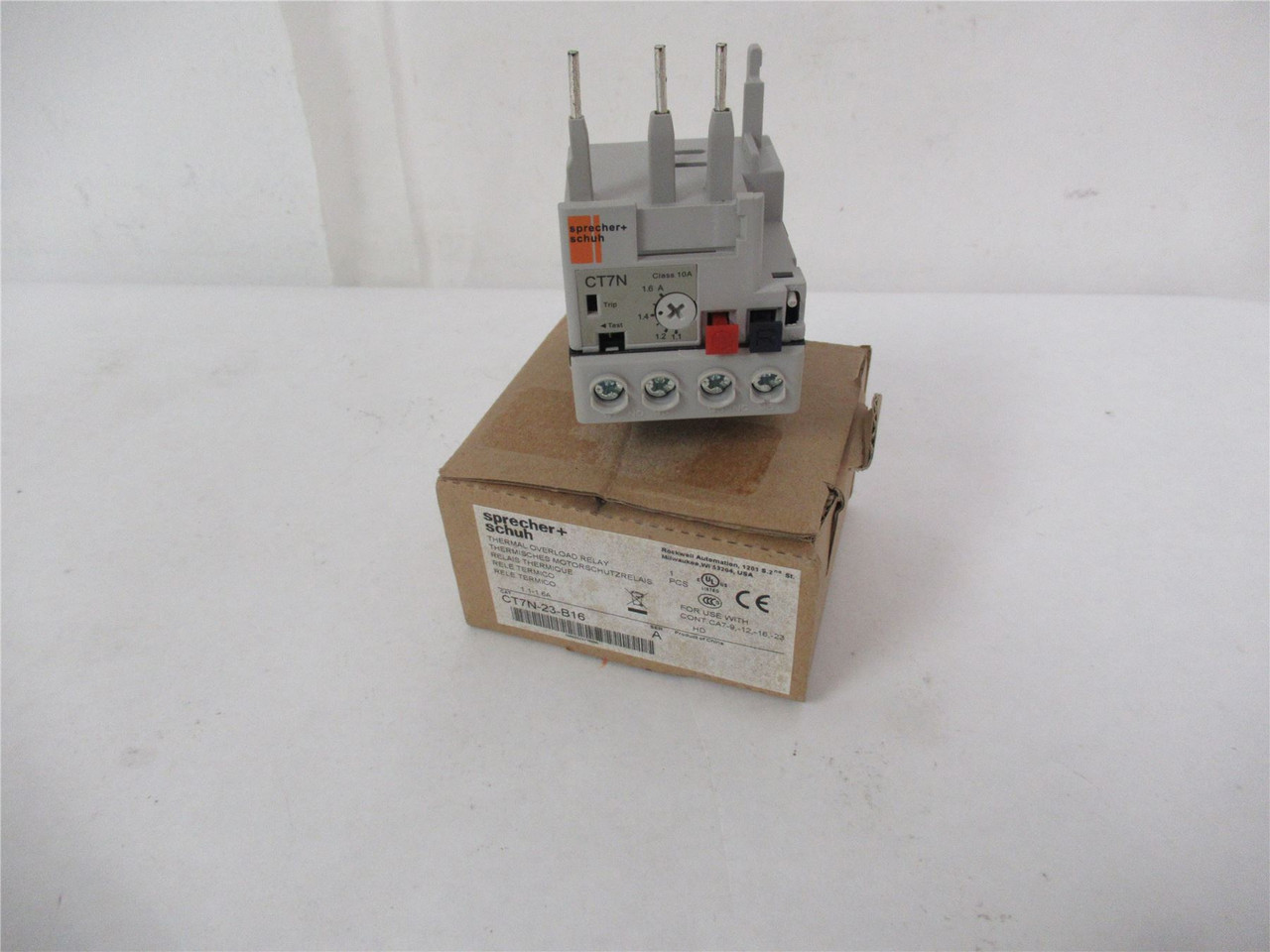 Sprecher+Schuh CT7N-23B16; Thermal Overload Relay 1.1-1.66A