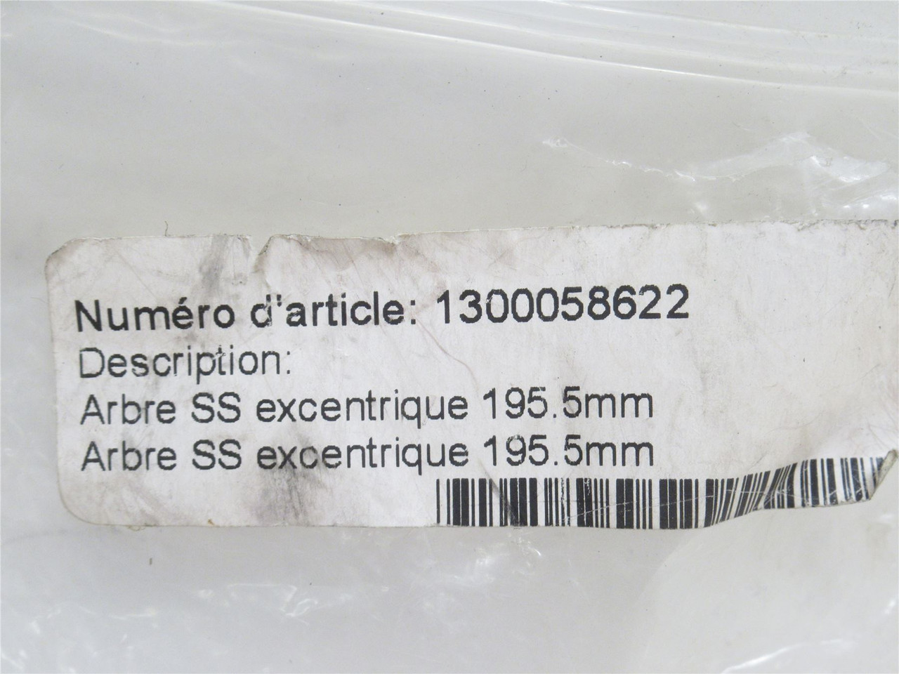 GE Leblanc 1300058622; Eccentric Shaft; SS; 7-3/4" Long