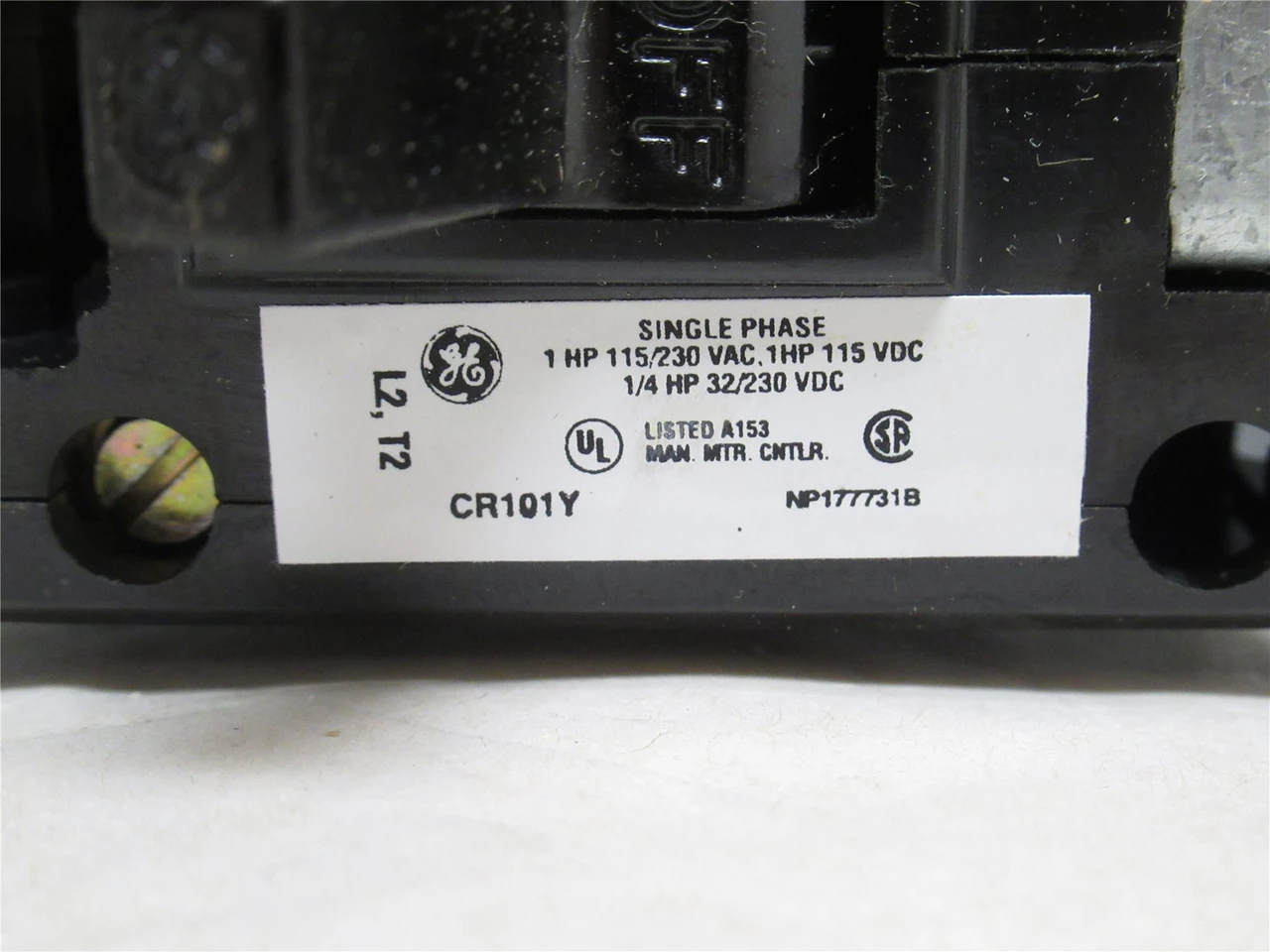 GE CR101Y1; Manual Starter Toggle Switch 1PH; 16A; 115/230VAC