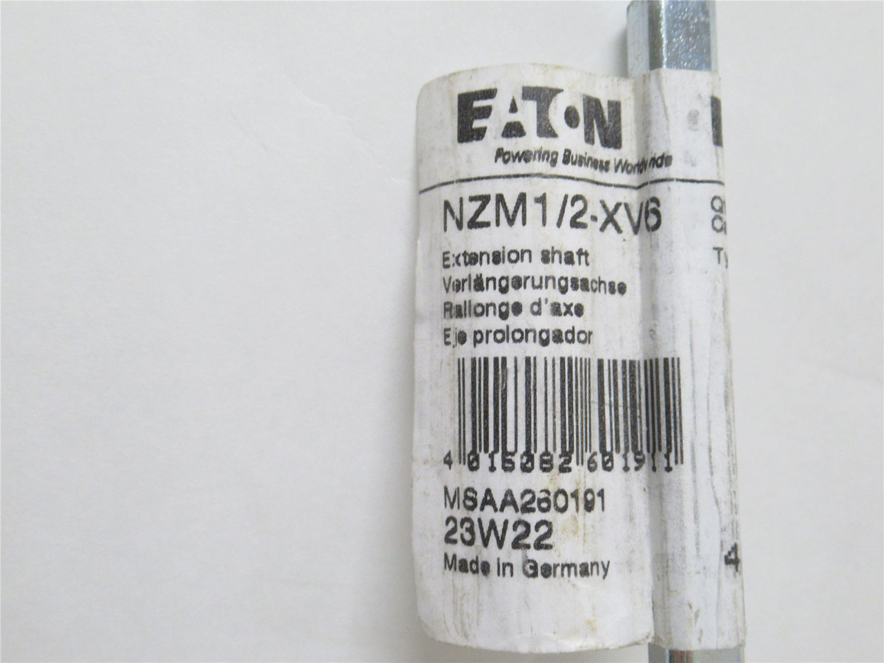 Eaton NZM1/2-XV6; Interlocking Extension Shaft; 600mm Long