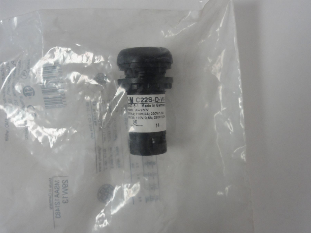 Eaton C22S-D-W-X1-K10; Pushbutton Actuator; 22.5 mm