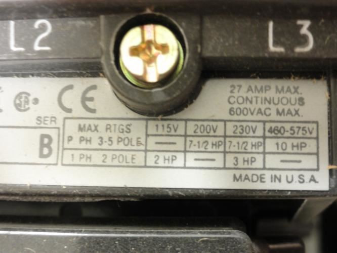 Allen-Bradley 2112B-BABD24R-40-79ULT-98; Starter 27A 3P 575VAC