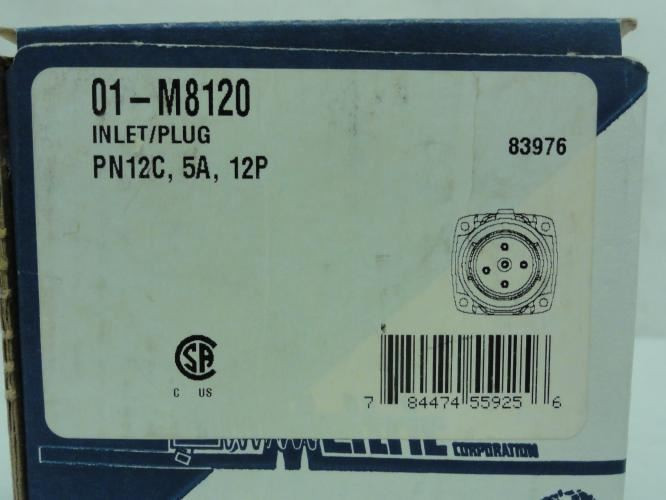 Meltric 01-M8120; Connector Inlet/Plug; Male; 5A; 12P