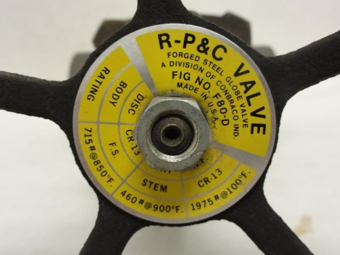 R-P&C Valve F80-D 2"; Forged Steel Globe Valve; 2 Fnpt; 1975Psi