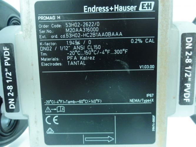 Endress+Hauser 53H02-HC2B1AA0BAAA; Proline Promag Flowmeter 53P