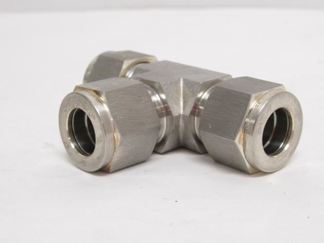 Brennan N2603-08-08-08-SS; Air Tube Tee; SS-316; 1/2" Compression