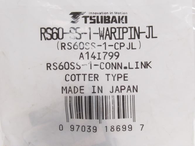 Tsubaki RS60-SS-1-CP-JL; SS Connecting Link #60
