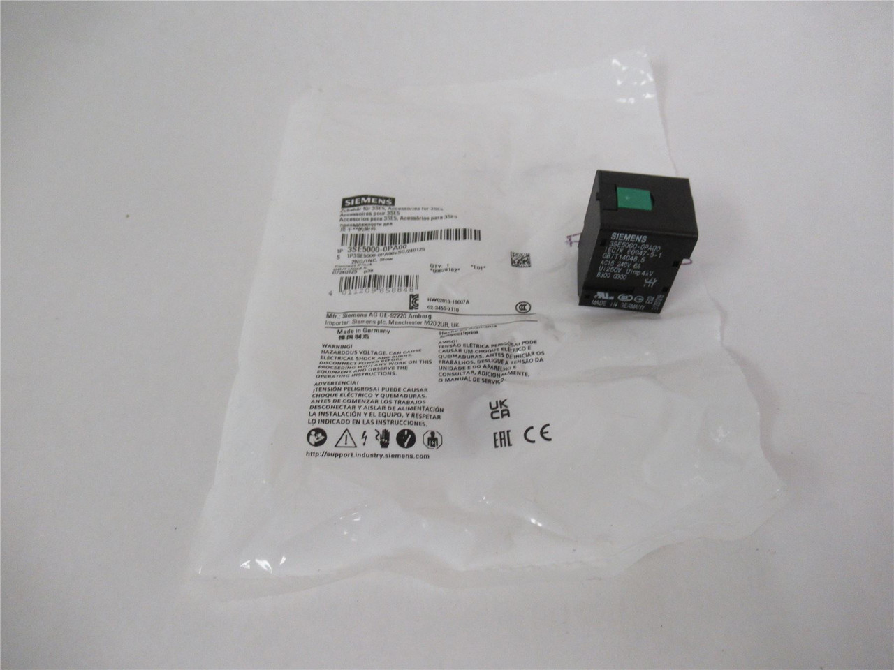 Siemens 3SE5000-0PA00; Contact Block for Limit Switch3SE51/52