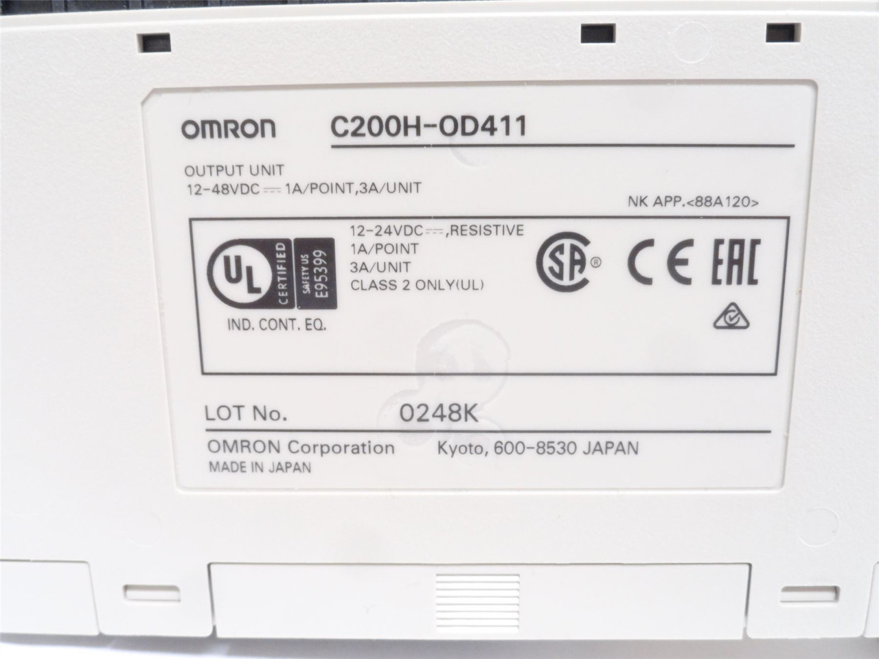 Omron C200H-OD411; Output Unit; 12-48VDC; 1A/Point; 3A/Unit