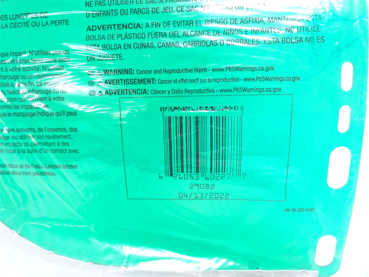 Jackson 29082; Lot-4; Green Face Shields