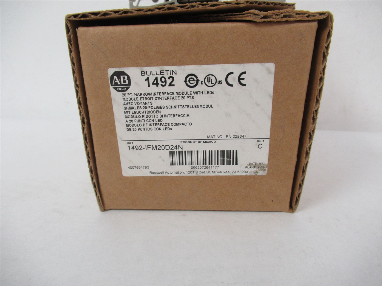 Allen-Bradley 1492-IFM20D24N; Interface Module 20 Contact