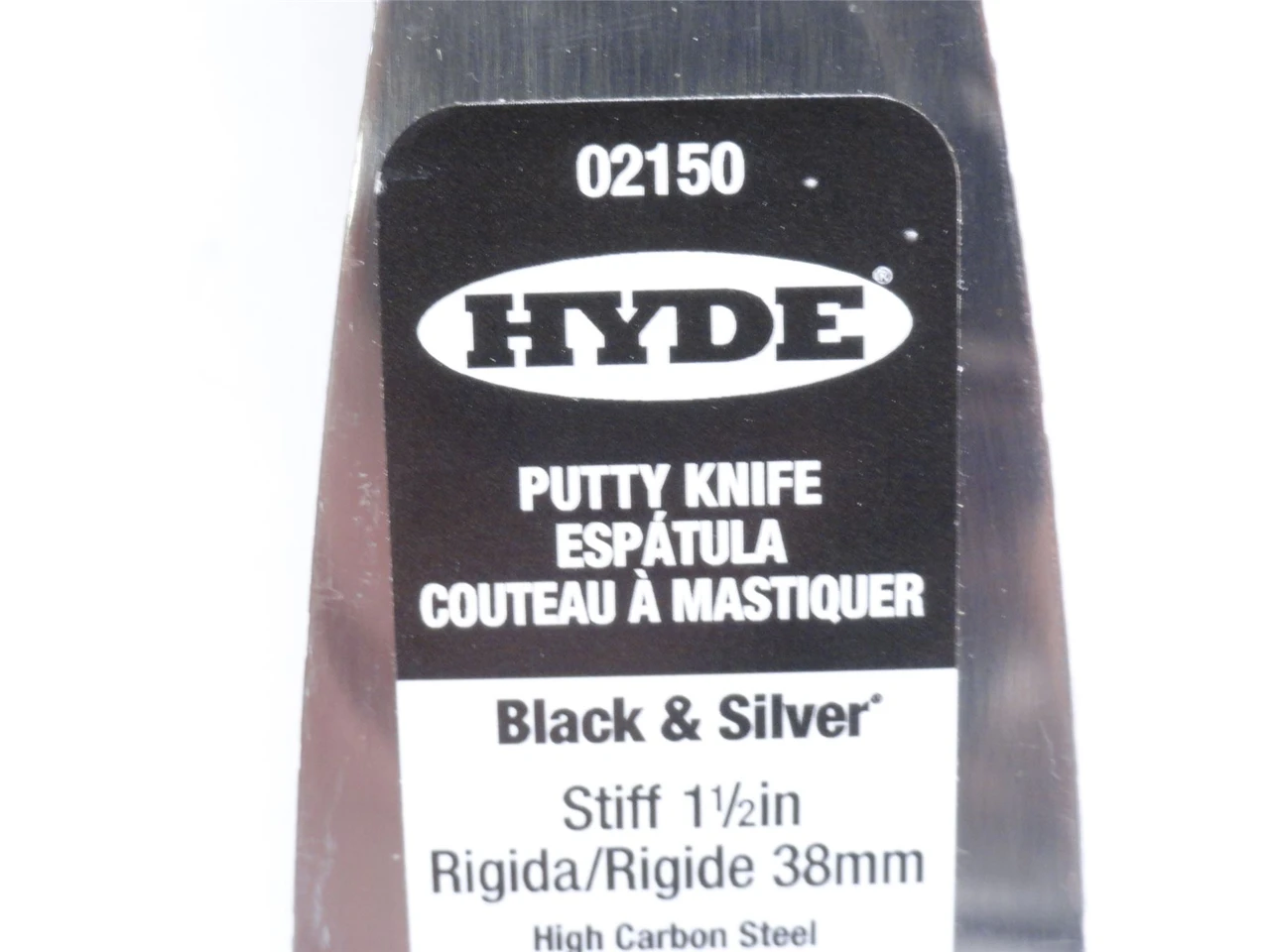 Hyde 2150; Lot-2 Black & Silver Stiff Putty Knife/Scraper