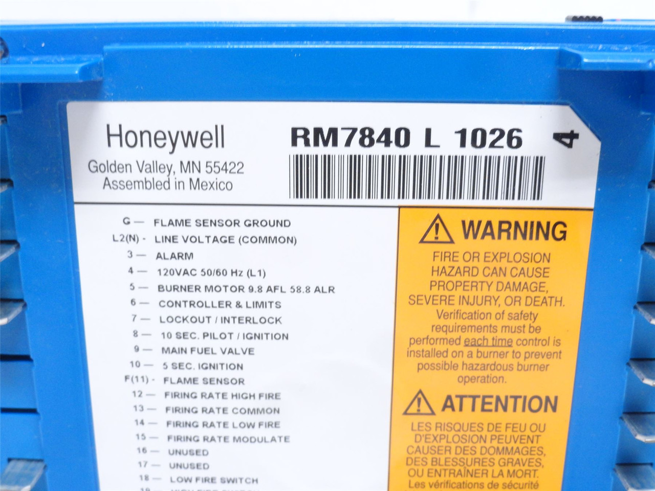 Honeywell RM7840L1026; Programming Burner Control; LHL-LF&HF