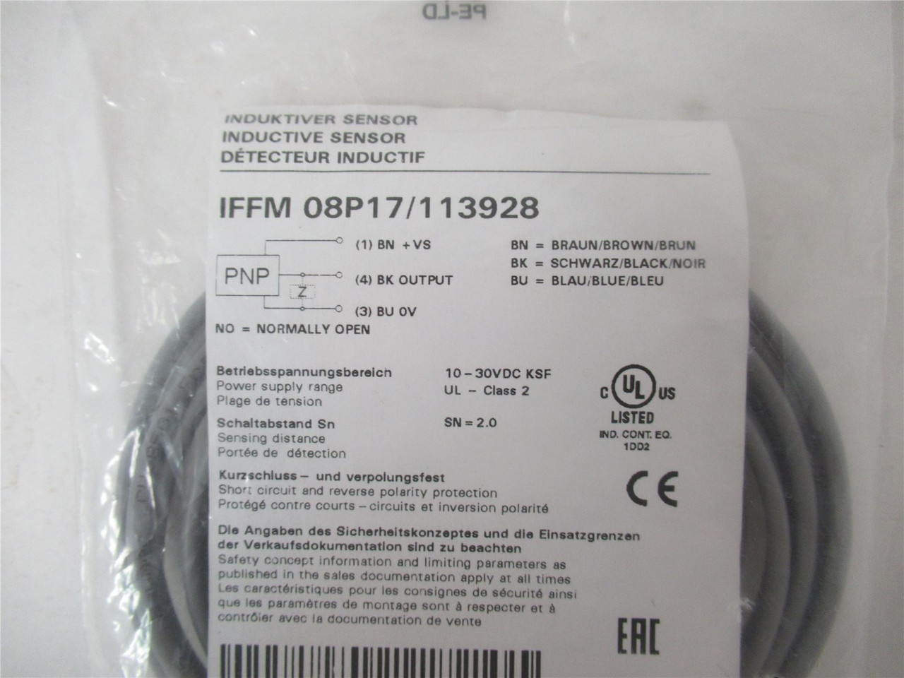 Baumer IFFM 08P17/113928; Inductive Proximity Sensor 2MM SN