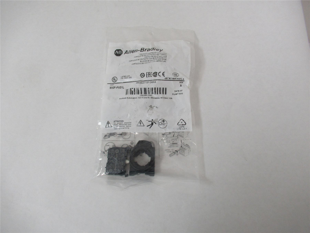 Allen-Bradley 800F-PX01L; Composite Push Button 1NO 10 Amp