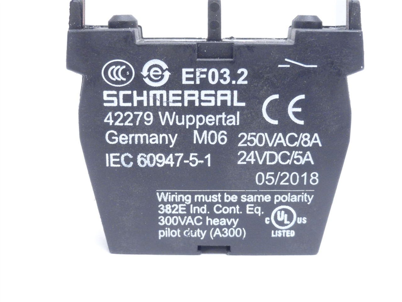 Schmersal EF03.2; Screw Connect Contact Block 1-NO 250VAC; 8A