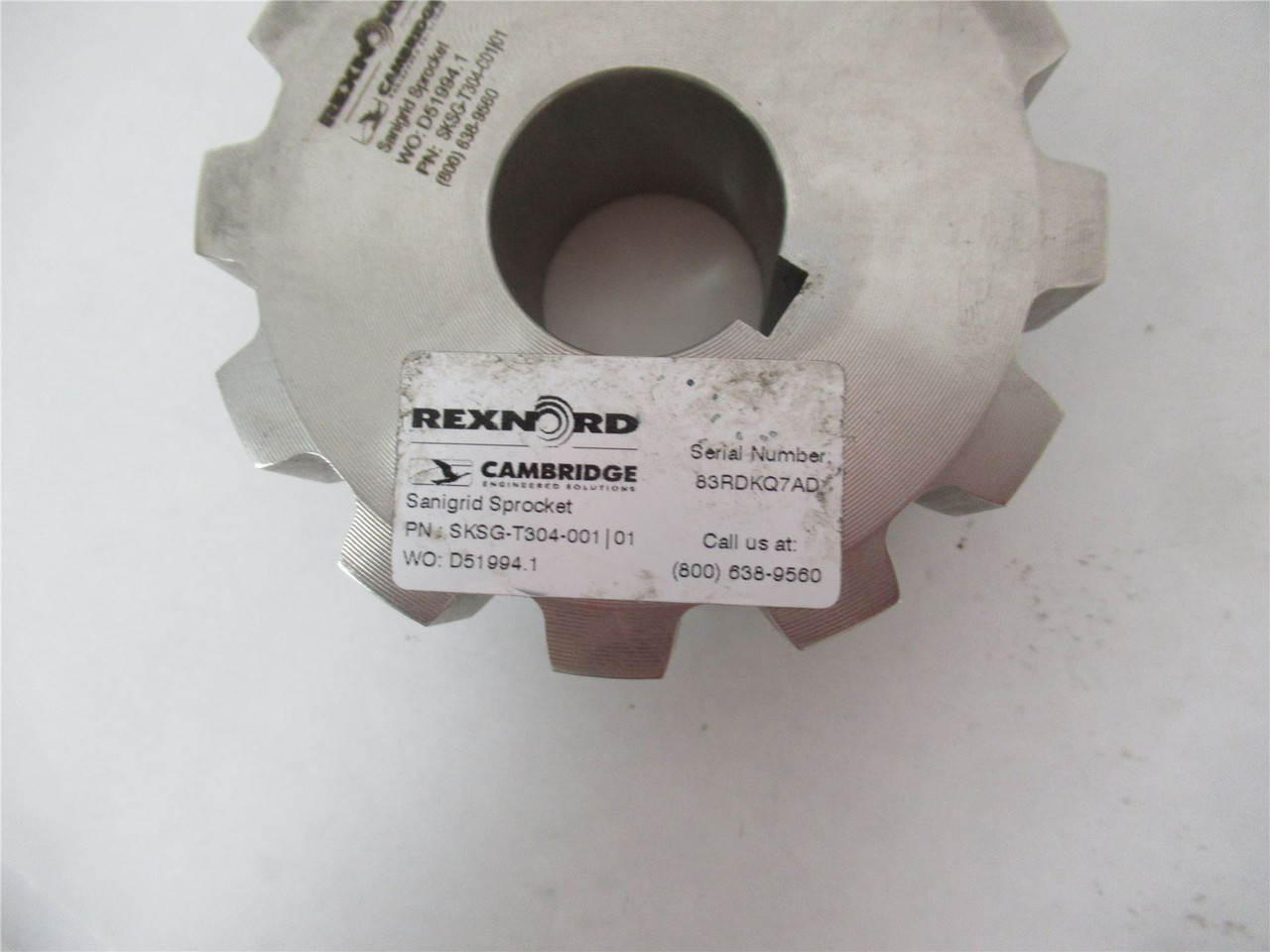 Rexnord SKSG-T304-001 01; Sprocket 1" Bore 12 Teeth SS