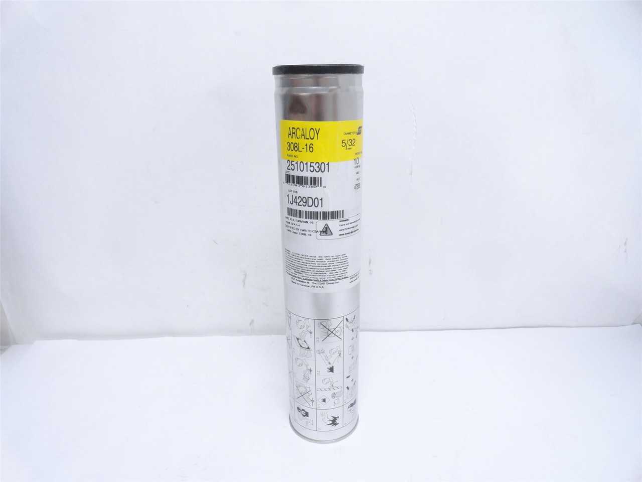 ESAB 308L-16; Arcaloy Stick Electrodes; SS; 10LB Can 5/32"