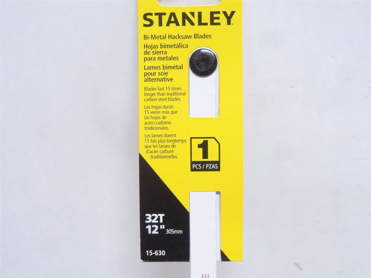 Stanley 15-630; Lot-3; Bi-Metal Hacksaw Blades; 12" Long