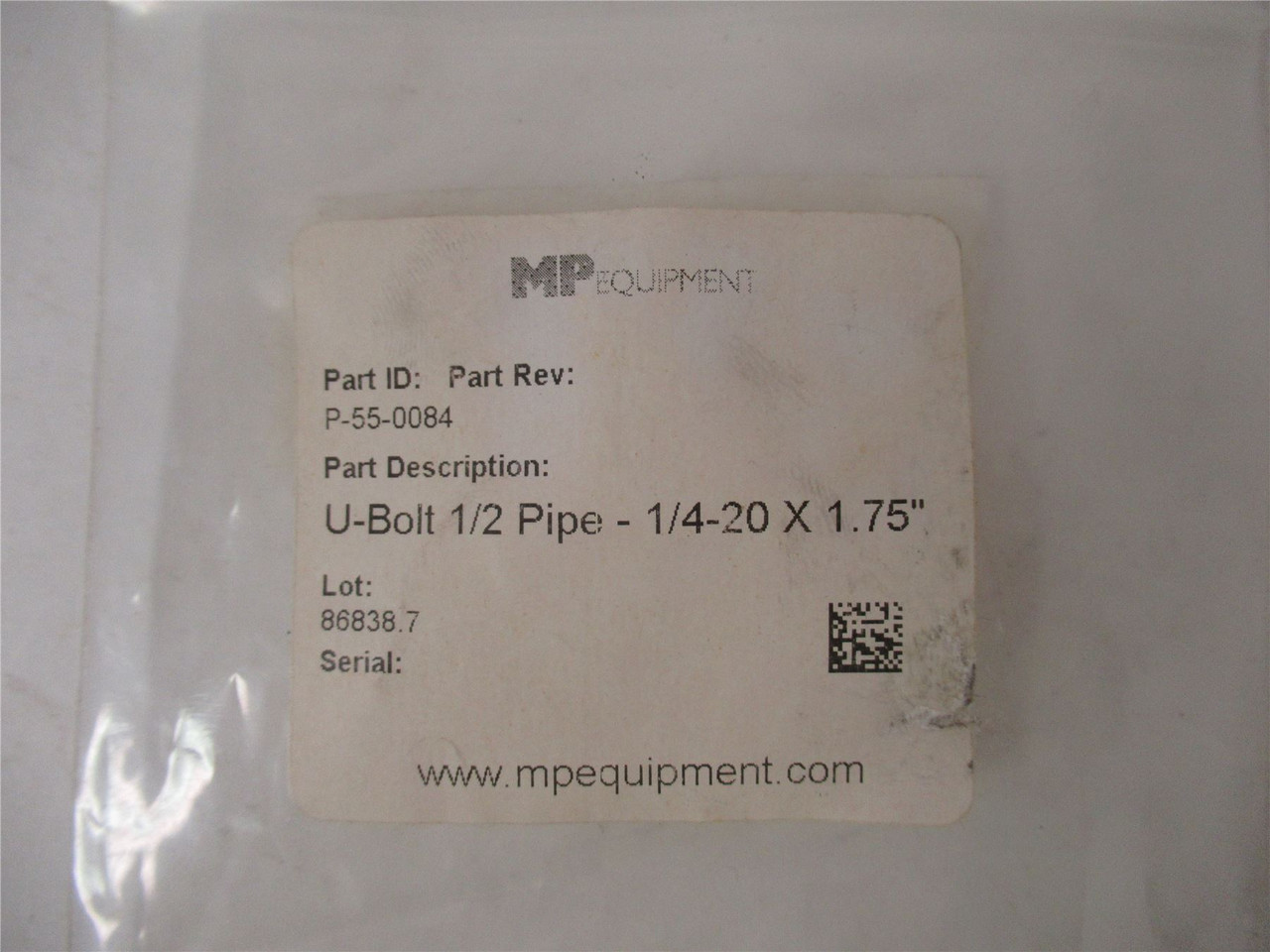 MP EQUIPMENT P-55-0084; Lot-2UBolt1/2" Pope1/4-20x1.75