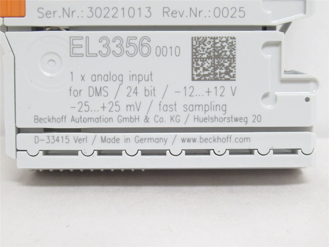 Beckhoff EL3356; EtherCAT Terminal; 1-Channel; 12VDC; 24-Bit
