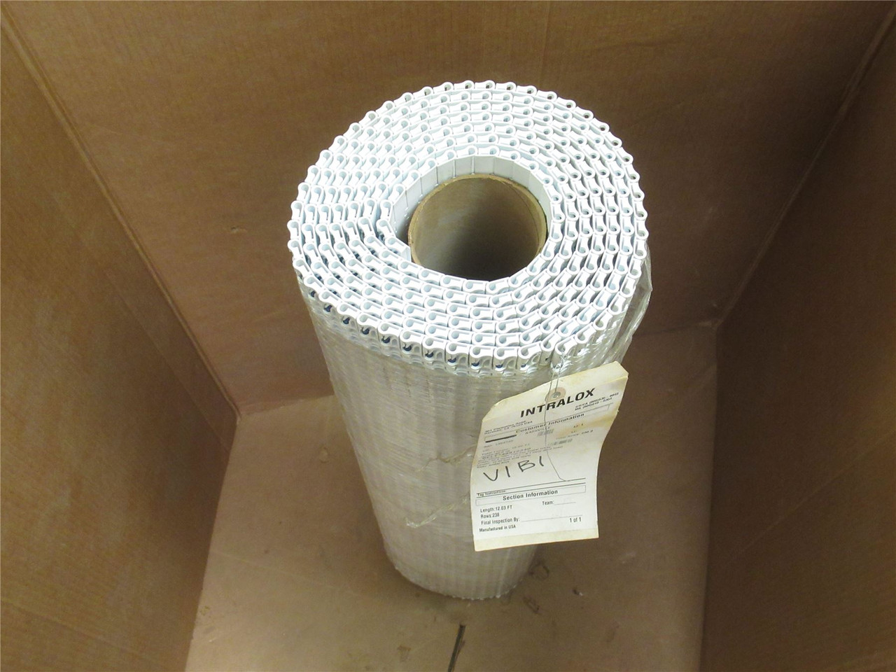 Intralox 48912340; Acetal White Belt; 40" Width x 12' Long