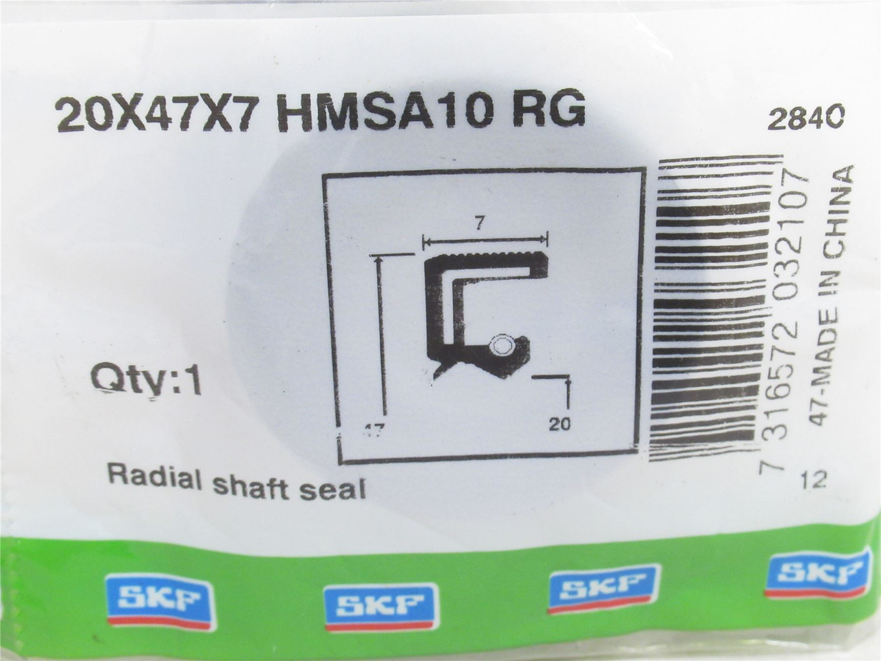 SKF 20X47X7 HMSA10 RG; Lot-3 Oil Seals; 20mmID x 47mmOD