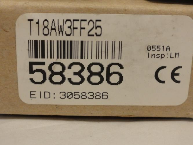 Banner T18AW3FF25; Photo Sensor 58386; 20-250VAC; 2M Wire
