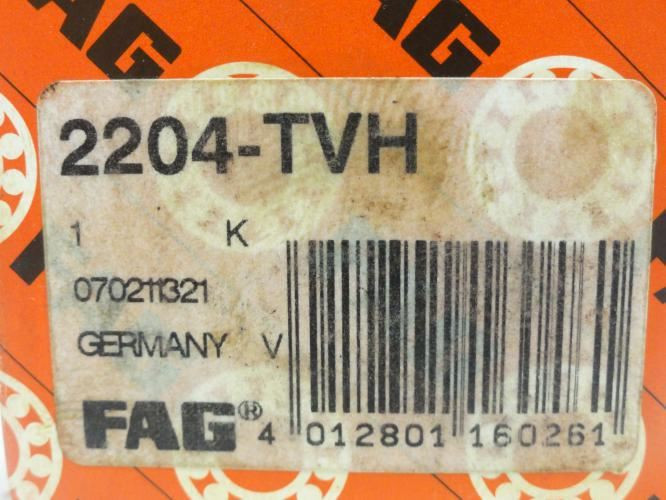 FAG 2204-TVH; Self-Aligning Ball Bearing 20 ID X 47mm OD