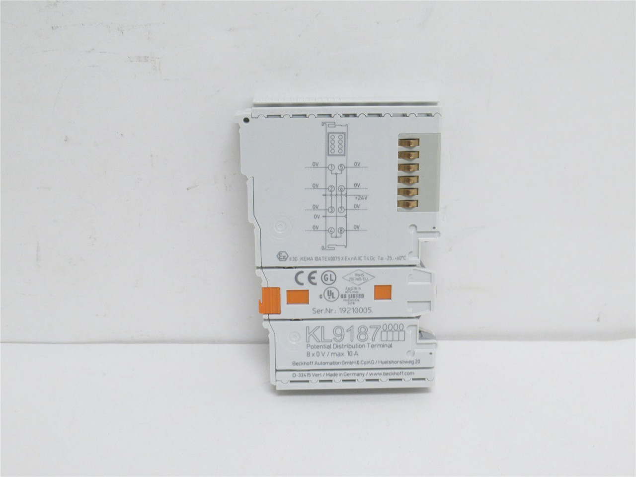 Beckhoff KL9187; Potential Distribution Terminal 8 x 0 VDC