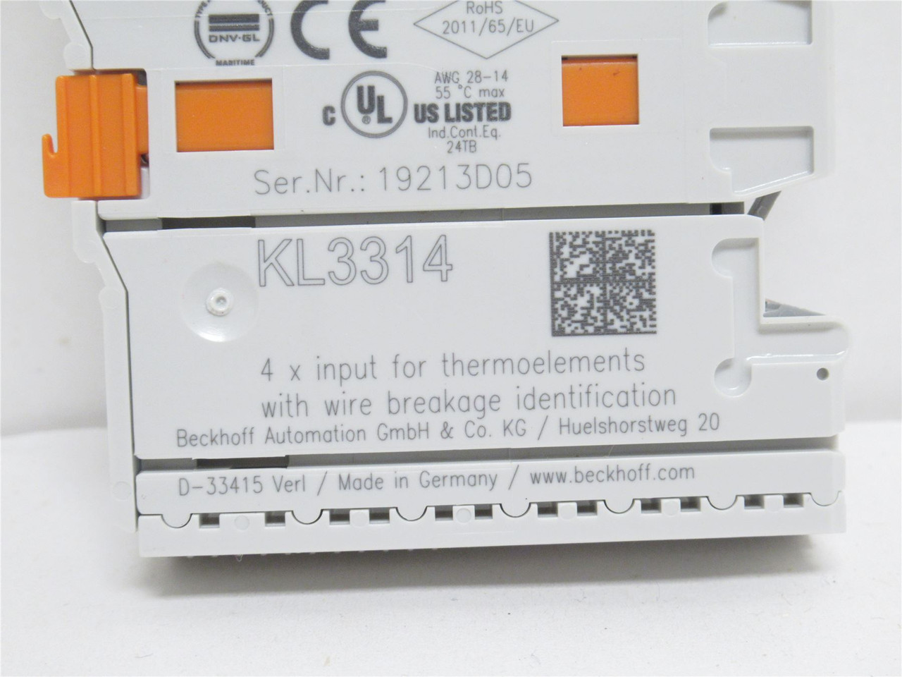 Beckhoff KL3314; Bus Terminal; 4-Channel Analog Input