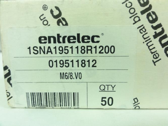 Entrelec 1SNA195118R1200; Box-50 Terminal Block
