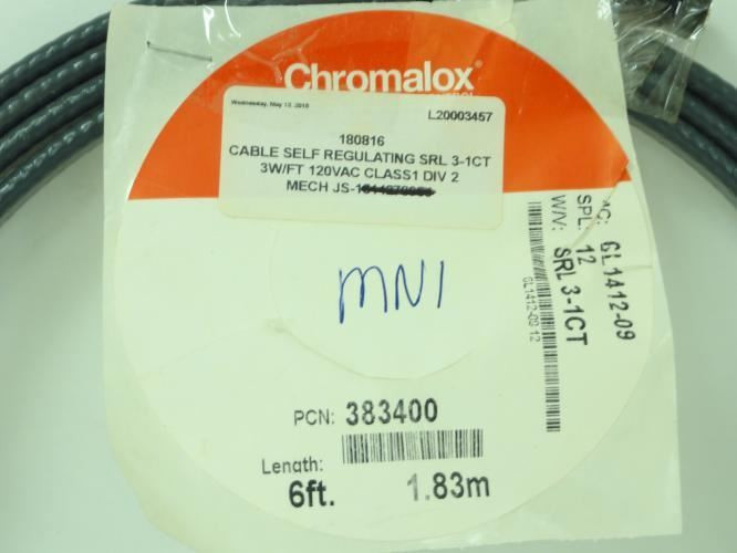Chromalox SRL3-1CT-383400; SRL Cable 120VAC; 3W/FT; 6'FT