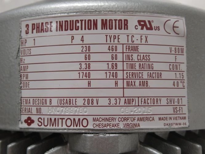 Sumitomo RNYMS1-1420YA-F1-40; Hyponic Gearmotor 40:1 Ratio