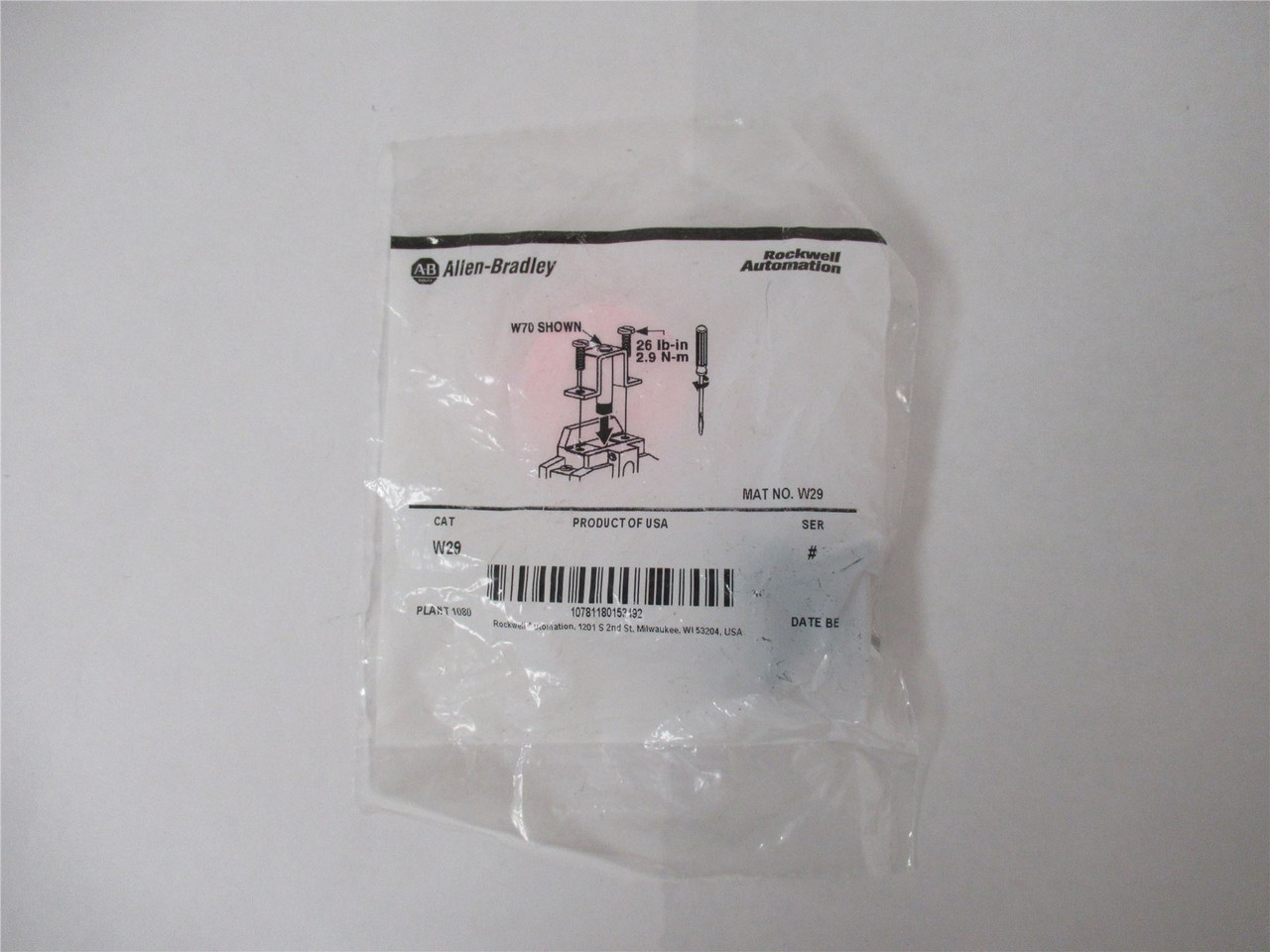 Allen-Bradley W29; Overload Heater Element