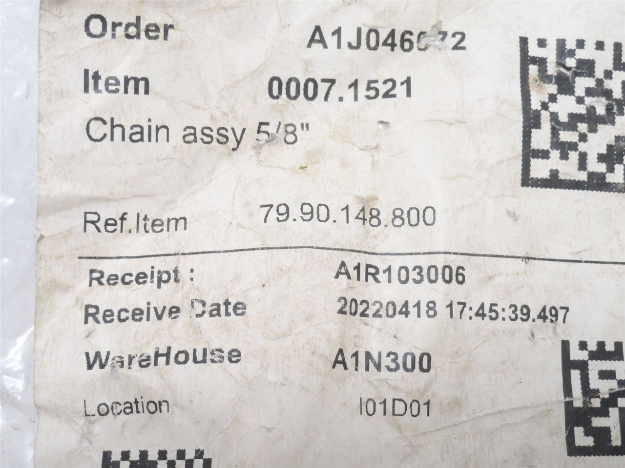 Renold 10B-6; Steel Roller Chain #10B; 6' Long