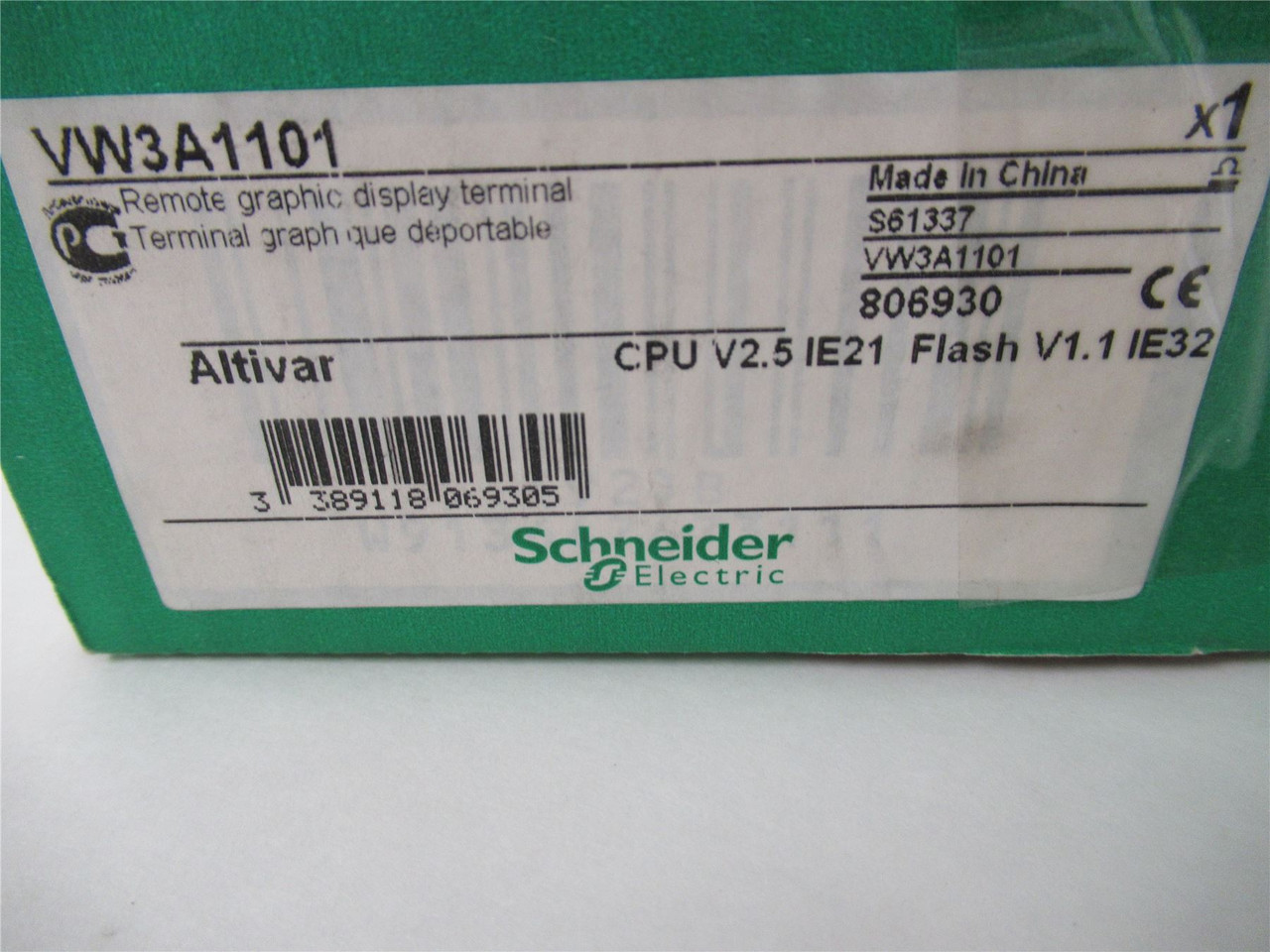 Schneider VW3A1101; Remote Display Terminal Previously Programmed