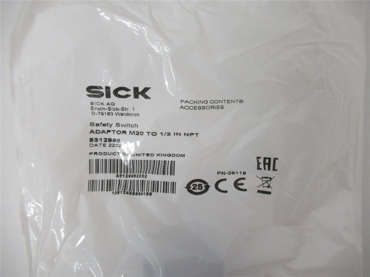 SICK 6024883; Cable Pull Switch 3NC 3A 240V