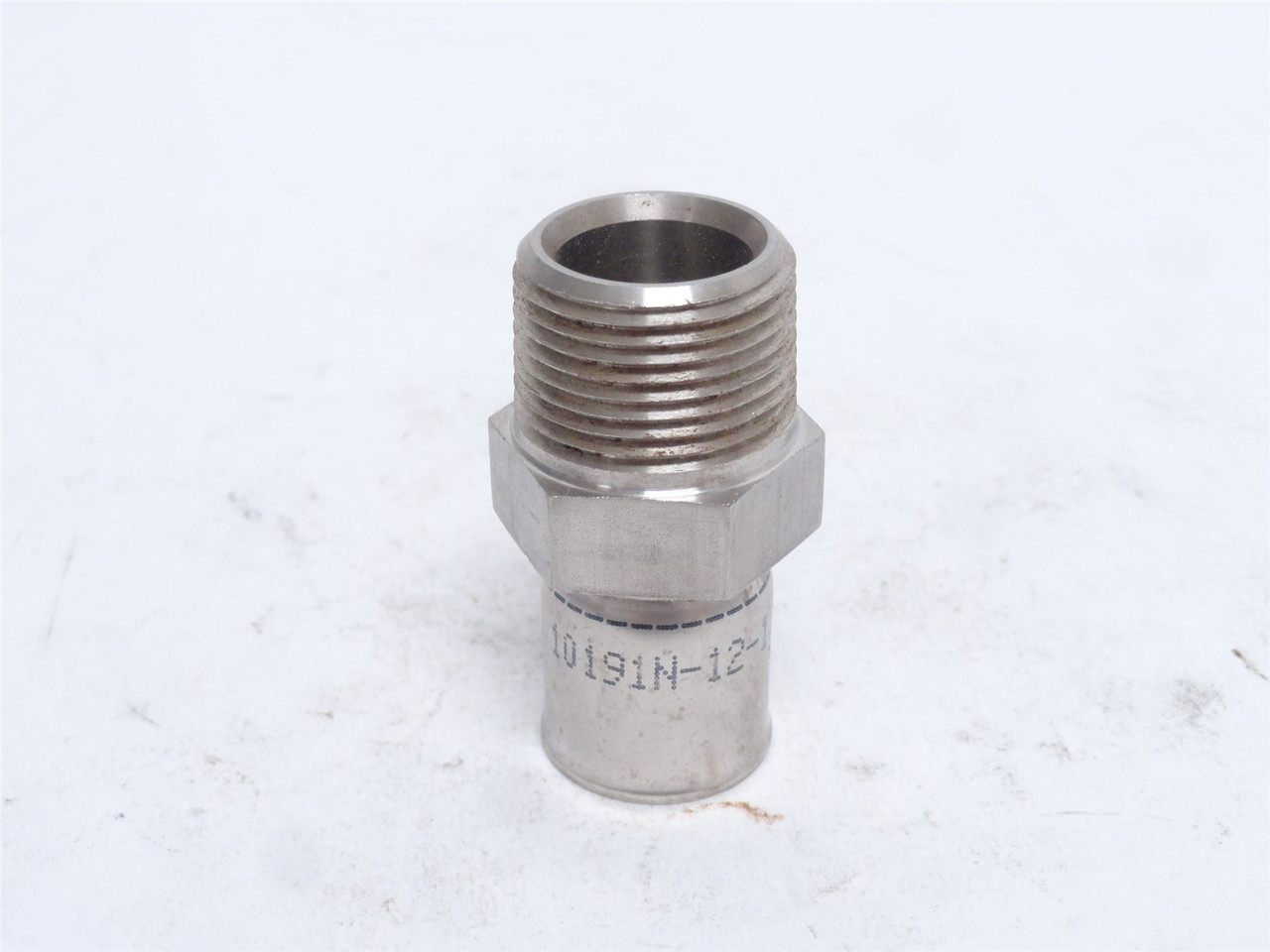 Parker 10191N-12-12C; PTFE Crimp Fitting; 5/8" Tube; 3/4NPT