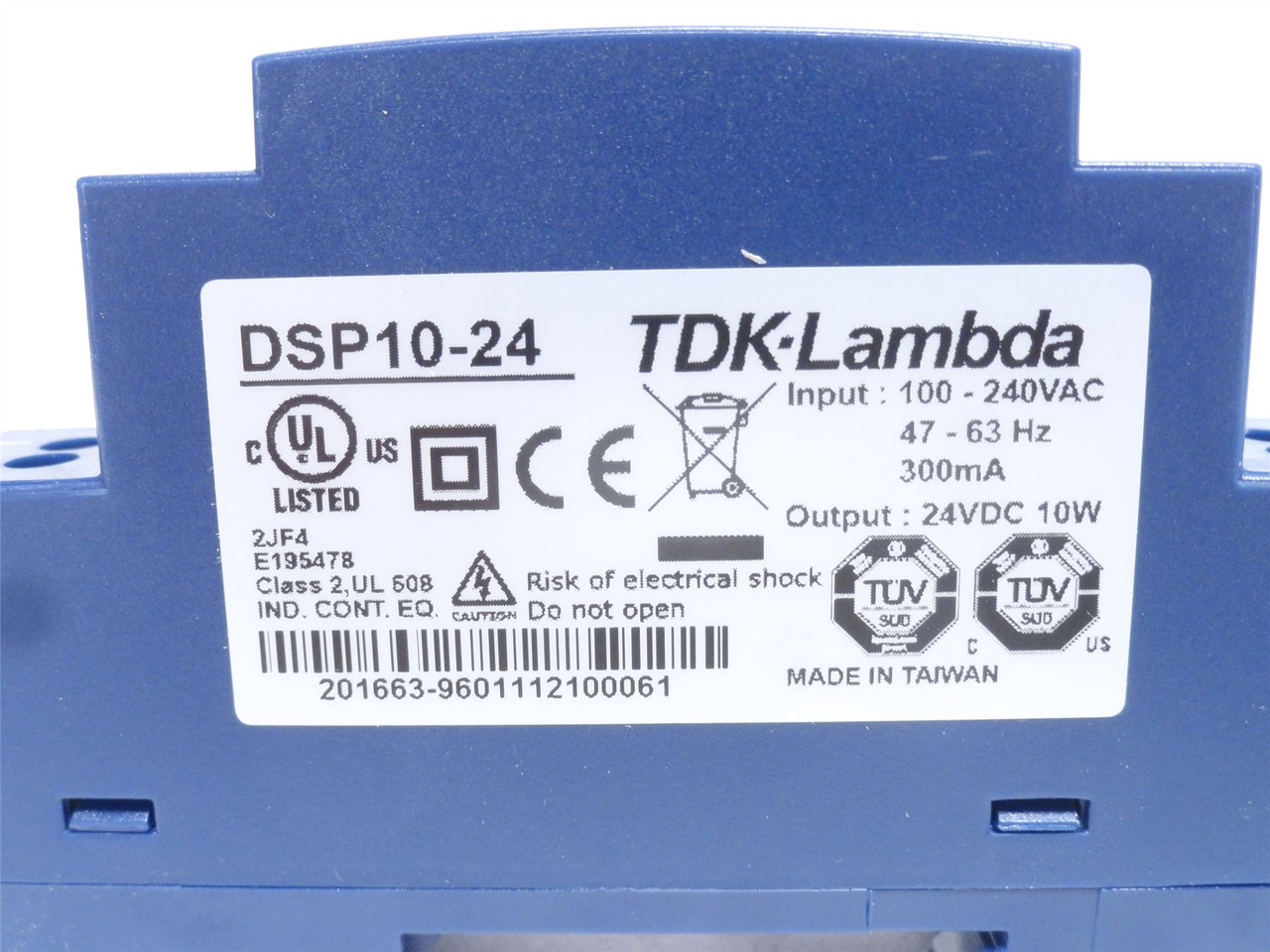 TDK-Lambda DSP10-24; Power Supply; 100-240VAC In; 24VDC Out