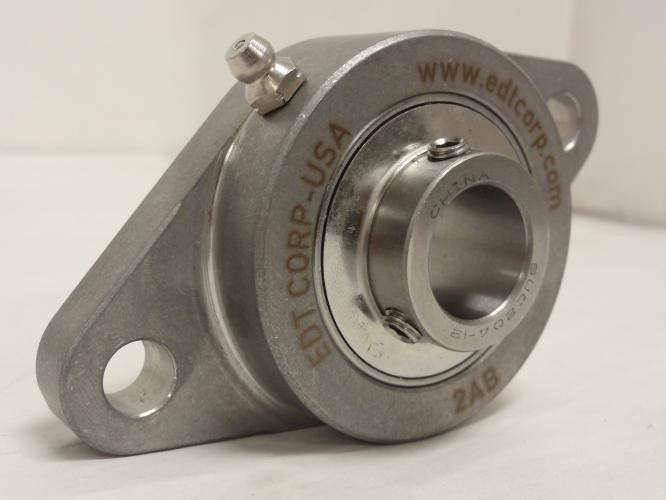 EDT 4Y2AB8-12GX; Flange Bearing; SS; 3/4"ID; 2-Bolt