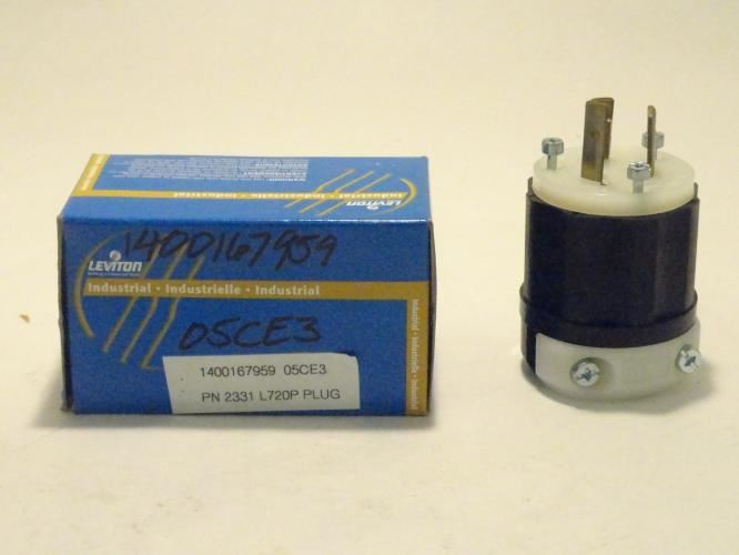 Leviton 2331; Locking Plug; 2P; 3W; 20A; 277V; NEMA: L7-20P