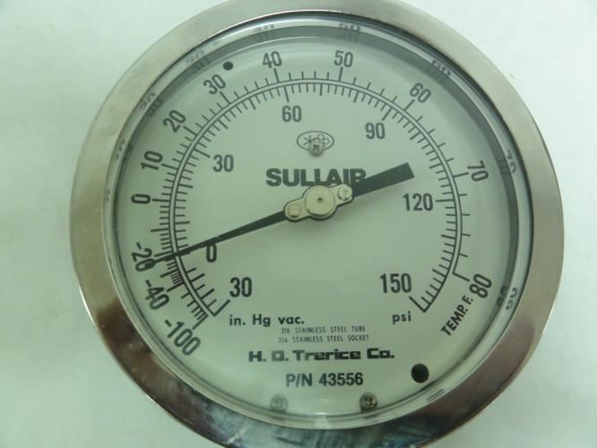 Sullair 43556; Pressure Gauge; Nh3; 4 1/2" Dial OD