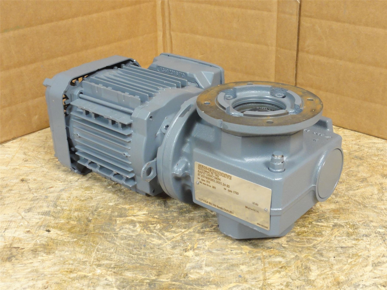 SEW SAF37DRN71MS4; Gear-Motor; 6.8:1 Ratio; 1/3HP; 230/460VAC
