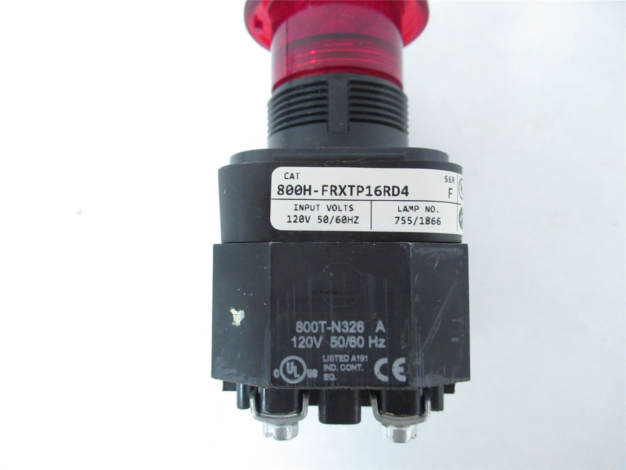 Allen-Bradley 800H-FRXTP16RD4; Pushbutton Switch 30.5mm120V