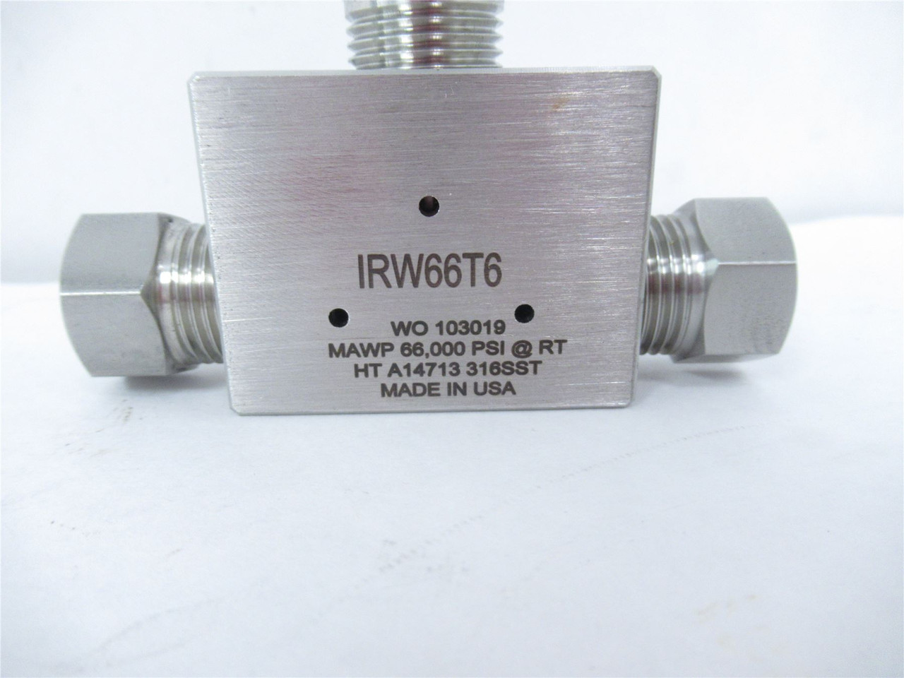 MFG 1RW66T6; High Pressure Tee 3/8" 66K PSI SS