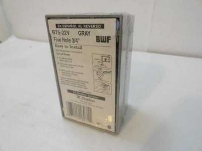 BWF B75-22V; Outlet Box; Gray 3/4" 5-Hole